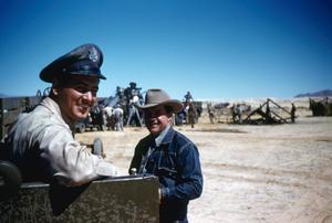 Primary view of object titled 'Rock Hudson on the Set of Battle Hymn'.