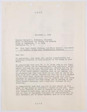 [Letter from County Judge George G. Roane to General Bernard L. Robinson, November 4, 1953]