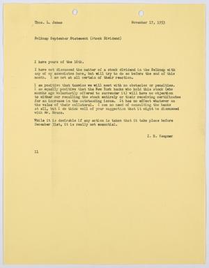 [Letter from I. H. Kempner to Thomas L. James, November 17, 1953]