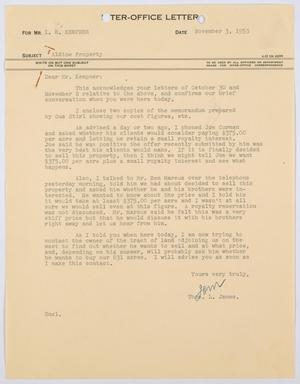 [Letter from Thomas L. James to I. H. Kempner, November 3, 1953]