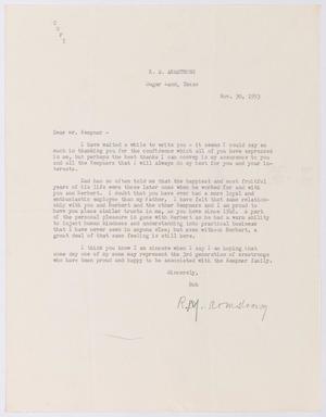 [Letter from Robert Markle Armstrong to Isaac Herbert Kempner, November 30, 1953]
