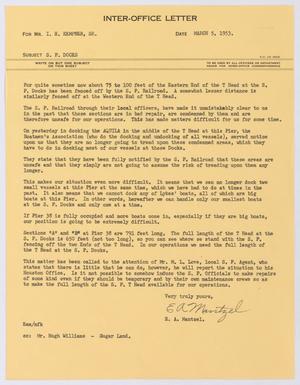 [Letter from E. A. Mantzel to I. H. Kempner, March 5, 1953]