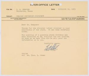 [Letter from G. A. Stirl to I. H. Kempner, November 10, 1953]