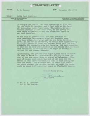[Letter from George Andre to I. H. Kempner, November 20, 1953]