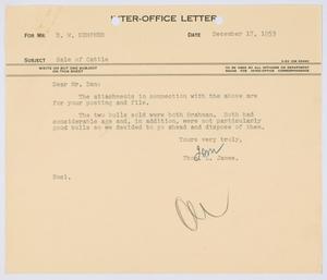 [Letter from T. L. James to D. W. Kempner, December 17, 1953]