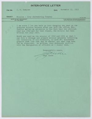 [Letter from George Andre to I. H. Kempner, November 13, 1953]