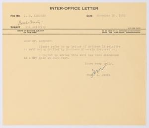 [Letter from Thomas L. James to I. H. Kempner, November 30, 1953]