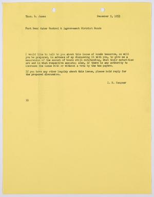 [Letter from I. H. Kempner to Thos. L. James, December 9, 1953]