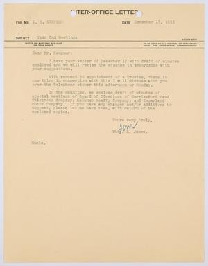 [Letter from T. L. James to I. H. Kempner, December 18, 1953]