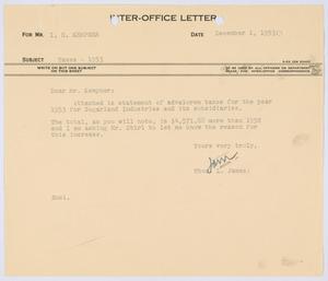 [Letter from T. L. James to I. H. Kempner, December 1, 1953]