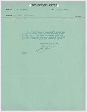 [Letter from George Andre to I. H. Kempner, June 3, 1953]