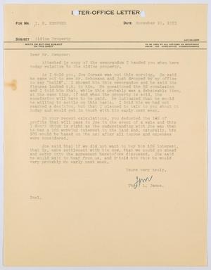 [Letter from Thomas L. James to I. H. Kempner, November 19, 1953]