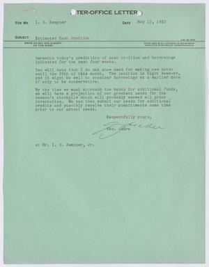 [Letter from George Andre to I. H. Kempner, May 15, 1953]