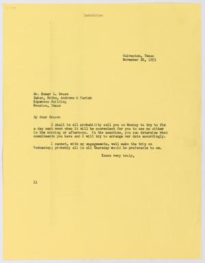[Letter from I. H. Kempner to Homer L. Bruce, November 28, 1953]