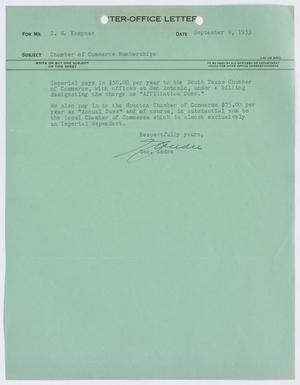 [Letter from George Andre to I. H. Kempner, September 9, 1953]