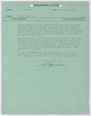 [Letter from Geo. Andre to I. H. Kempner, February 23, 1953]