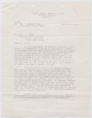[Letter from T. F. Morton to Thomas L. James, December 2, 1953]