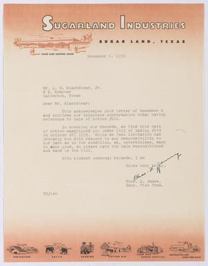 [Letter from Thomas L. James to A. H. Blackshear, Jr., December 4, 1953]
