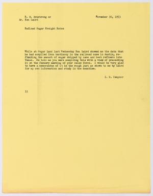 Primary view of object titled '[Letter from Isaac Herbert Kempner to Robert Markle Armstrong & Ken Laird, November 30, 1953]'.