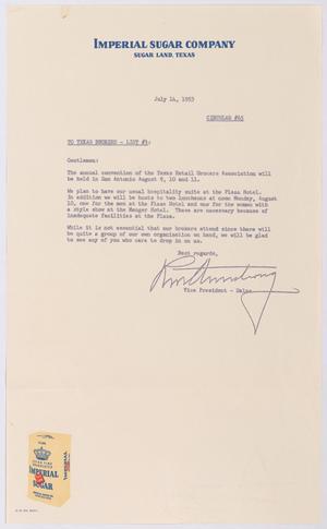 [Letter from Robert Markle Armstrong to Texas Brokers, List #3, July 14, 1953]