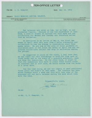 [Letter from George Andre to I. H. Kempner, May 12, 1953]