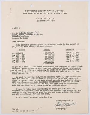 [Letter from Thos. L. James to H. Malcolm Lovett, December 16, 1953]