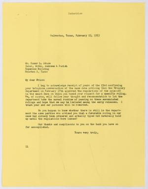 [Letter from I. H. Kempner to Homer L. Bruce, February 25, 1953]