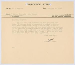 [Letter from Thomas L. James to I. H. Kempner, October 13, 1953]