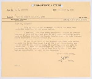 [Inter-Office Letter from Thomas L. James to I. H. Kempner, October 1, 1953]