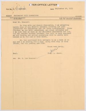 [Letter from Thomas L. James to I. H. Kempner, September 24, 1953 #1]