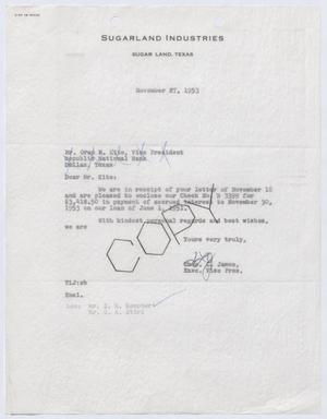 [Letter from Thomas L. James to Oran H. Kite, November 27, 1953]