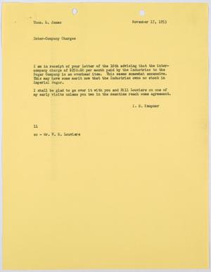 [Letter from I. H. Kempner to Thomas L. James, November 17, 1953]
