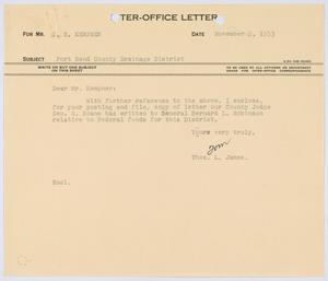 [Letter from Thomas L. James to I. H. Kempner, November 9, 1953]