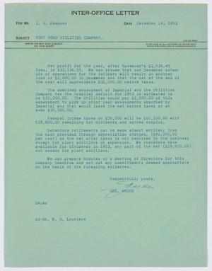 [Letter from George Andre to I. H. Kempner, December 14, 1953]