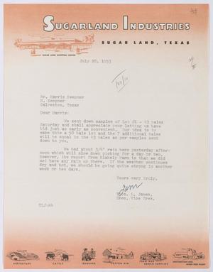 [Letter from Thomas L. James to Harris Kempner, July 20, 1953]