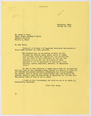 [Letter from I. H. Kempner to Homer L. Bruce, October 28, 1953]