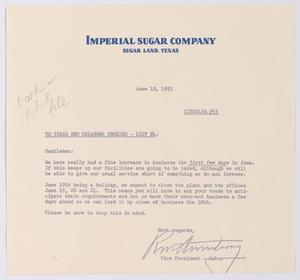[Letter from Robert Markle Armstrong to Texas and Oklahoma Brokers, List #4, June 10, 1953]
