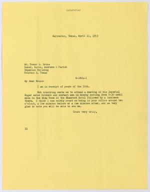 [Letter fromI. H. Kempner to Homer L. Bruce, April 11, 1953]