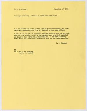 [Letter from Isaac Herbert Kempner to Robert Markle Armstrong, November 18, 1953]