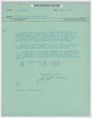 [Inter-Office Letter from Geo. Andre to I. H. Kempner, June 5, 1953]