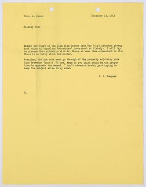 [Letter from I. H. Kempner to Thos. L. James, December 12, 1953]