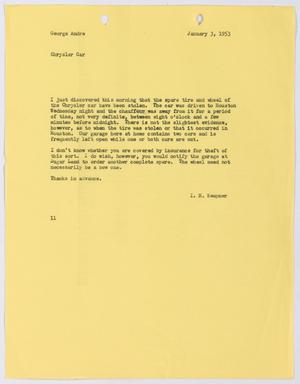 [Letter from Isaac Herbert Kempner to George Andre, January 3, 1953]