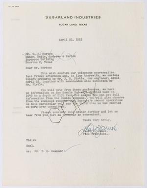 [Letter from Thos. L. James to T. F. Morton, April 23, 1953]