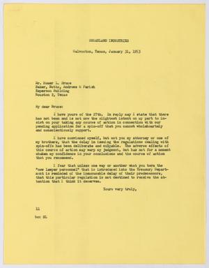 [Letter from I. H. Kempner to Homer L. Bruce, January 31, 1953]