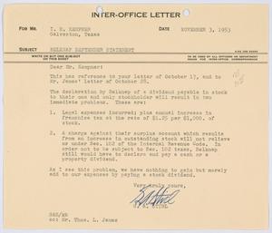 [Letter from G. A. Stirl to I. H. Kempner, November 3, 1953]