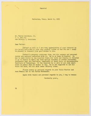 Primary view of object titled '[Letter from I. H. Kempner to Walter Godchaux, Jr., March 11, 1953]'.