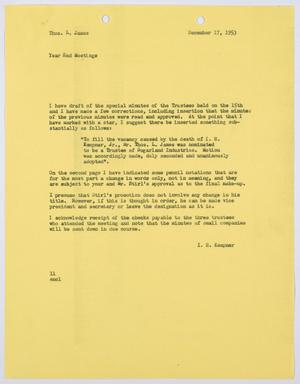 [Letter from I. H. Kempner to Thos. L. James, December 17, 1953]