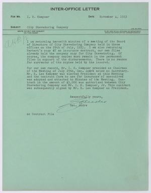 [Letter from George Andre to I. H. Kempner, November 4, 1953]