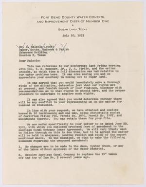 [Letter from Thos. L. James to H. Malcolm Lovett, July 10, 1953]