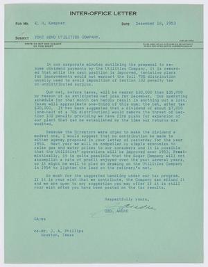 [Letter from George Andre to I. H. Kempner, December 18, 1953]
